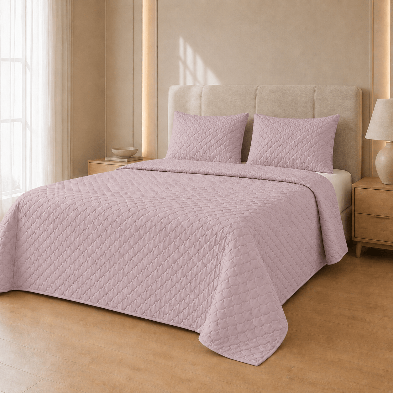 Tencel Scallop Summer Quilt Set - Elbadrawi Home