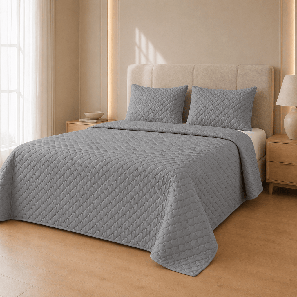 Tencel Scallop Summer Quilt Set - Elbadrawi Home