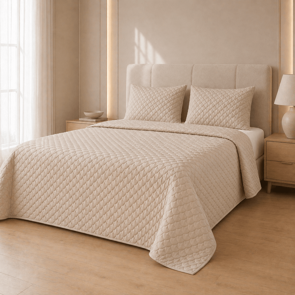 Tencel Scallop Summer Quilt Set - Elbadrawi Home