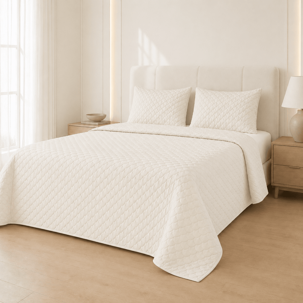 Tencel Scallop Summer Quilt Set - Elbadrawi Home