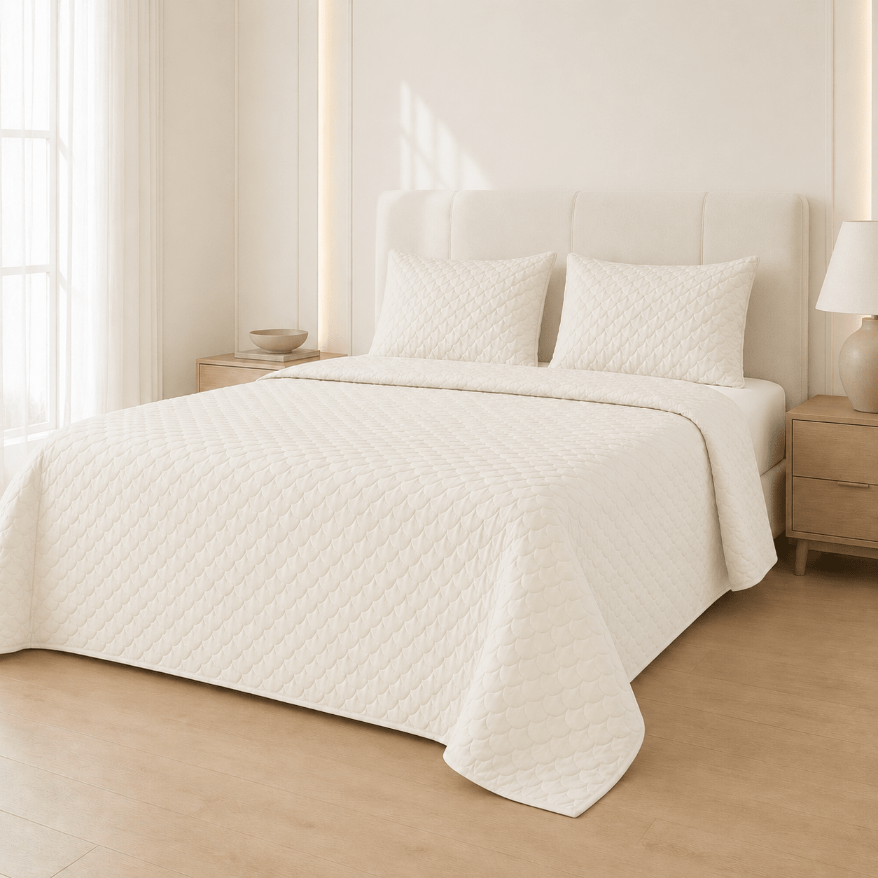Tencel Scallop Summer Quilt Set - Elbadrawi Home