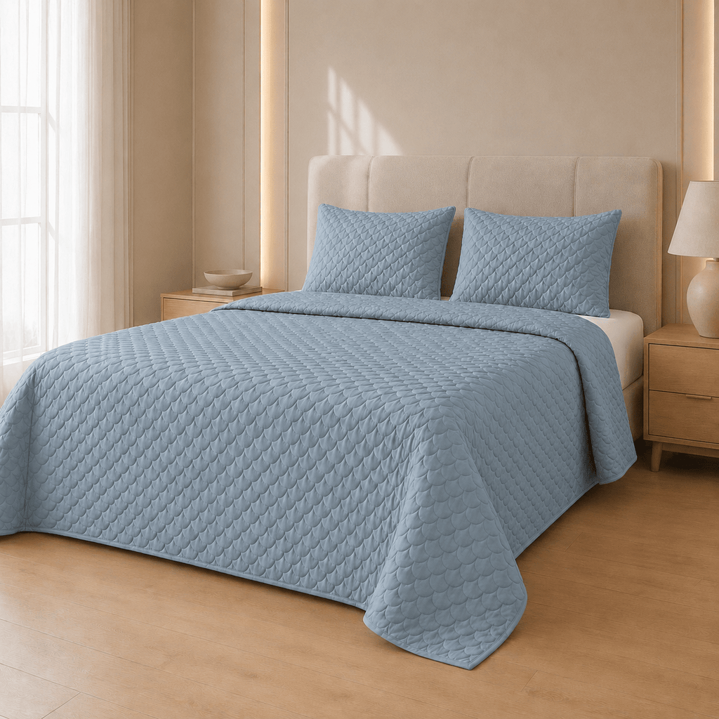 Tencel Scallop Summer Quilt Set - Elbadrawi Home