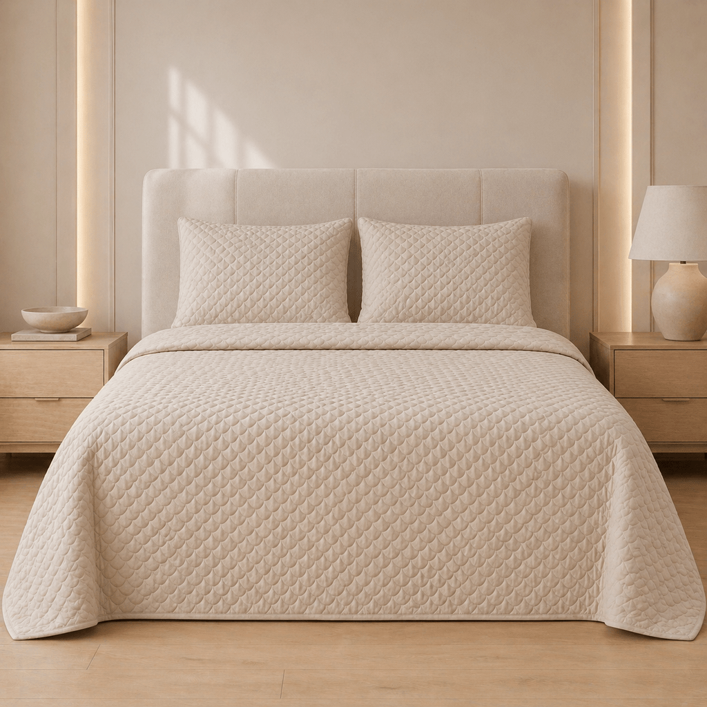 Tencel Scallop Summer Quilt Set - Elbadrawi Home
